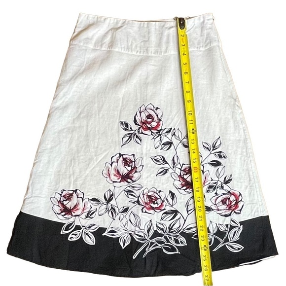 Vintage Y2K Tweeds Floral Side Zip Linen Blend Skirt Size 8 - Picture 9 of 9